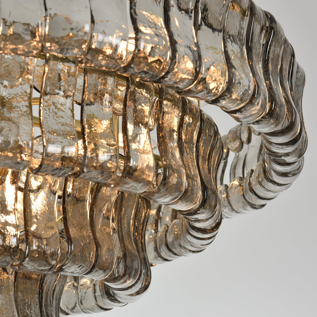 Tiered Textured Glass Chandelier