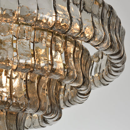 Tiered Textured Glass Chandelier