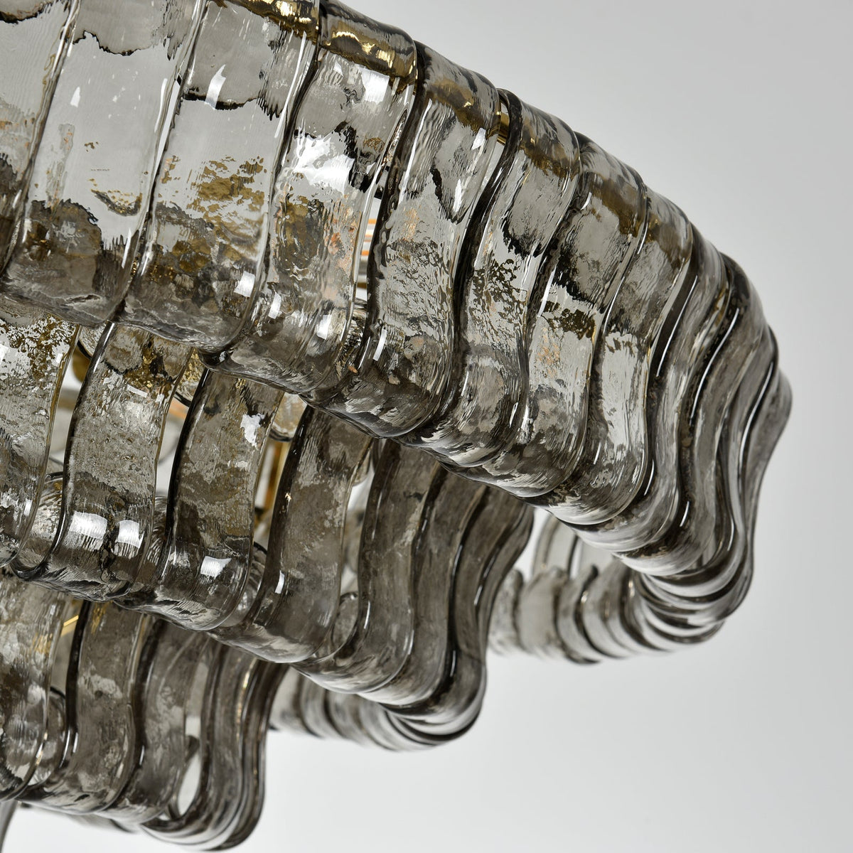Tiered Textured Glass Chandelier