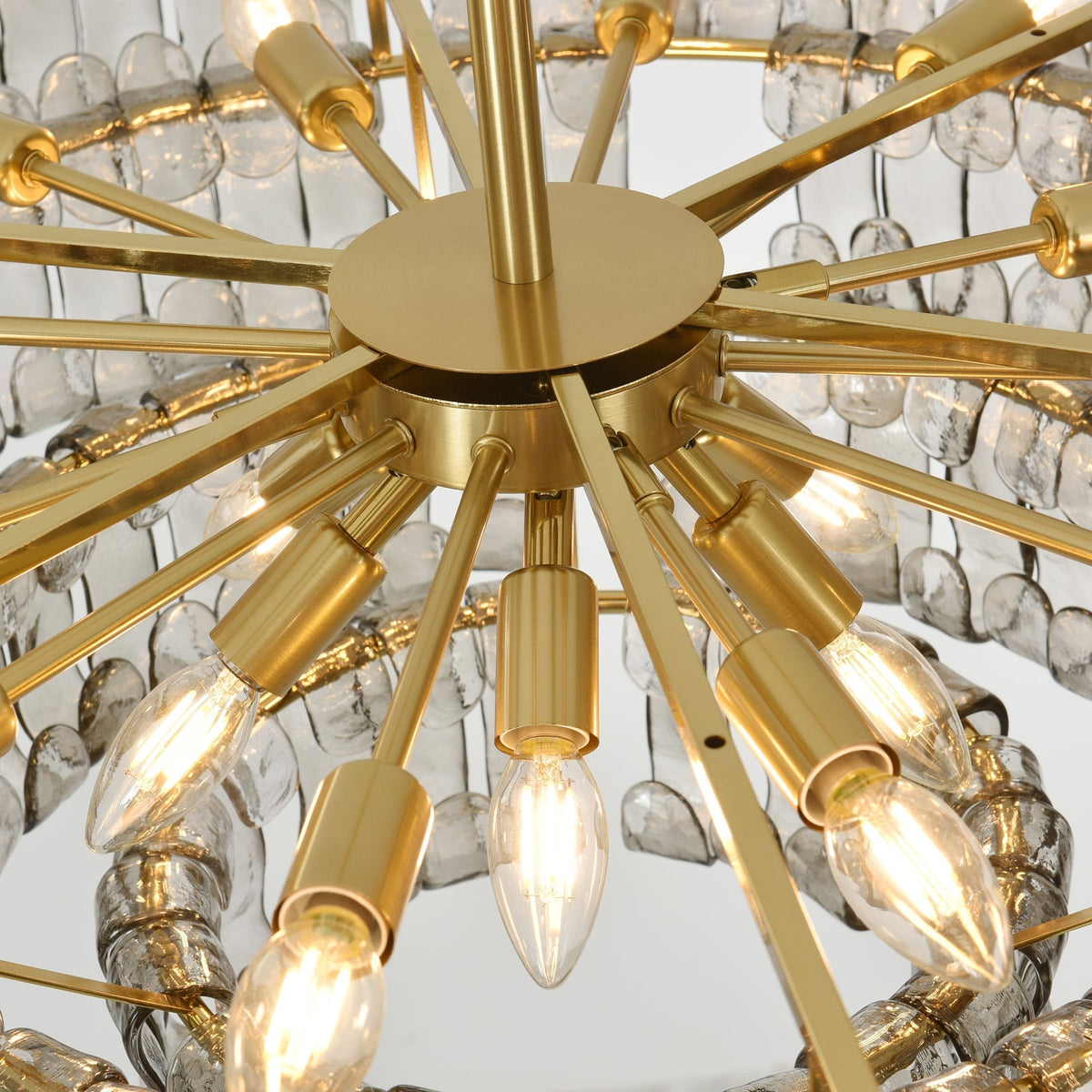 Tiered Textured Glass Chandelier