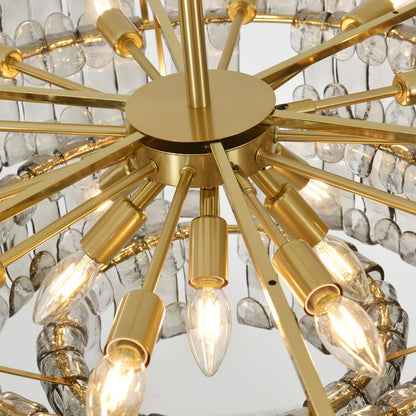 Tiered Textured Glass Chandelier