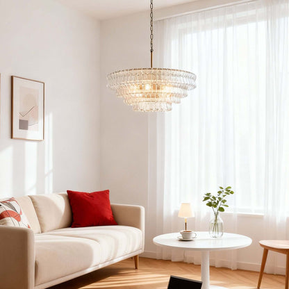 Tiered Textured Glass Chandelier