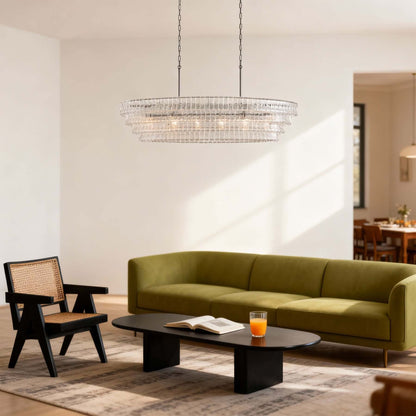 Tiered Textured Glass Chandelier