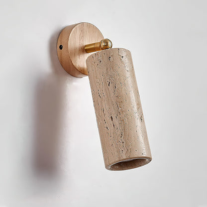 Travertine Reading Wall Light with Wooden Round Base — product view 28