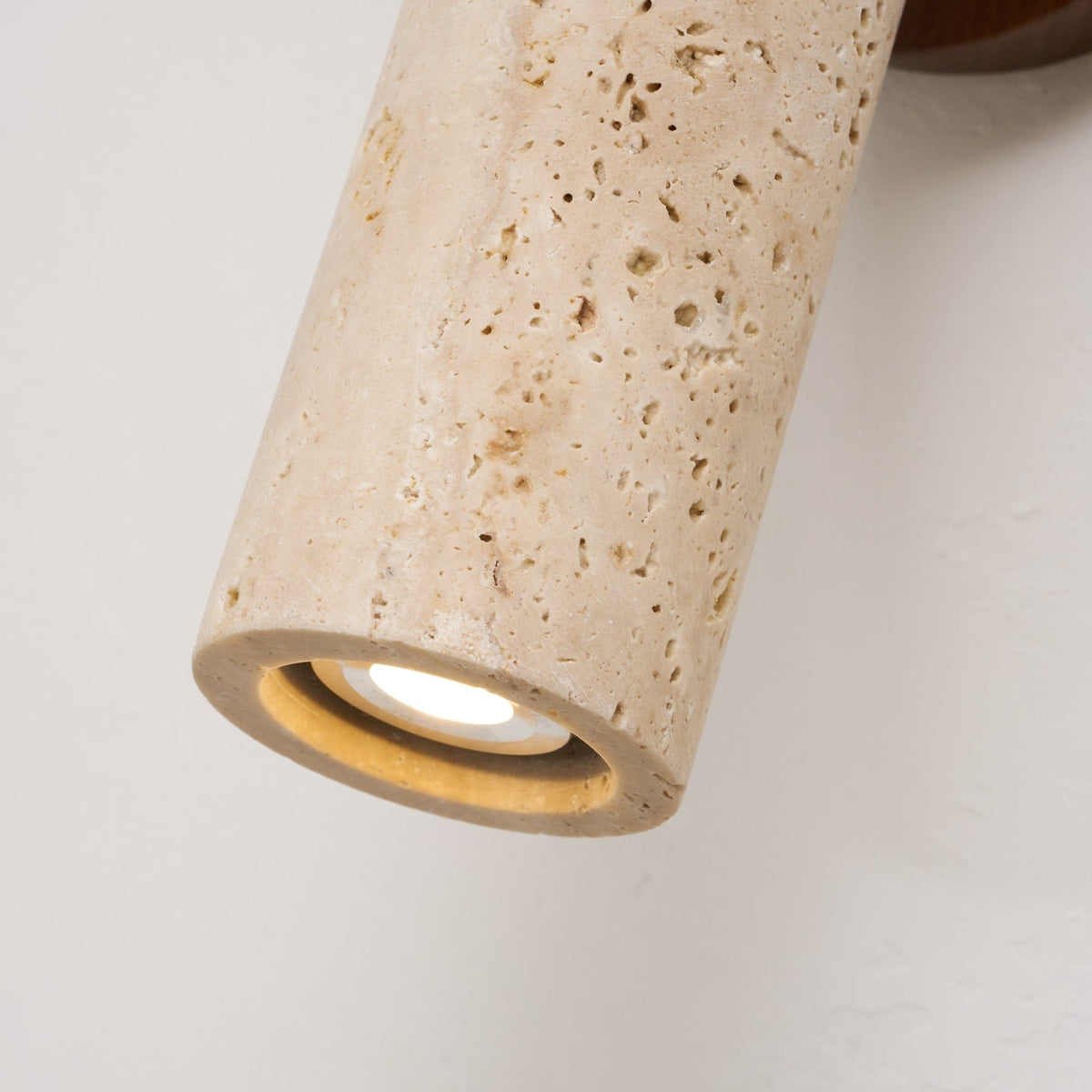 Travertine Reading Wall Light with Wooden Round Base — product view 36
