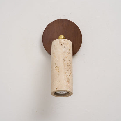 Travertine Reading Wall Light with Wooden Round Base — product view 38