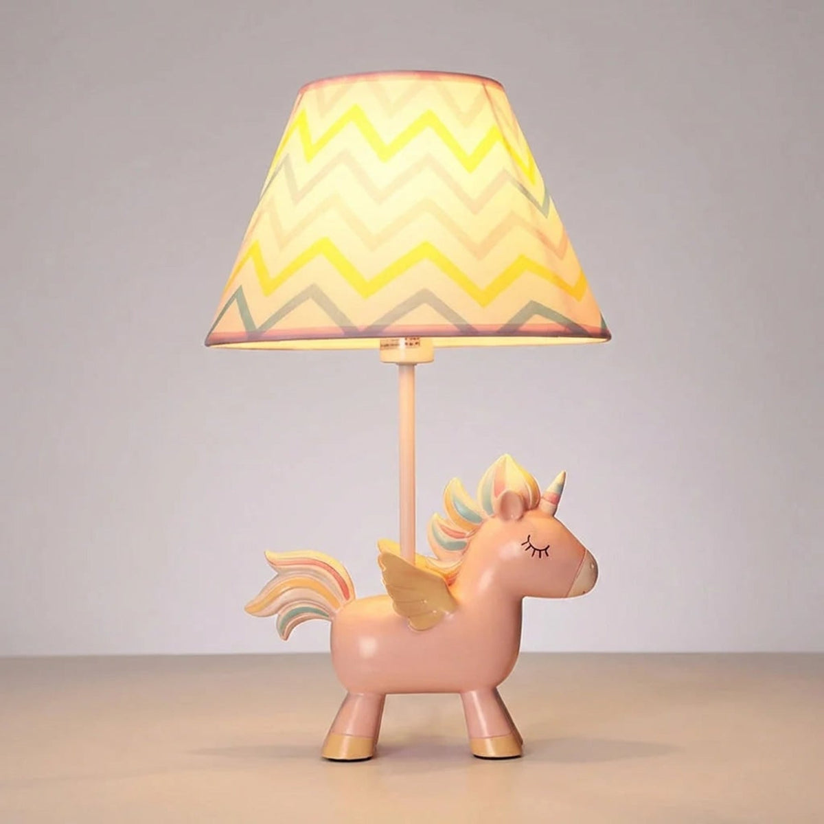 Unicorn Table Lamp with Patterned Shade