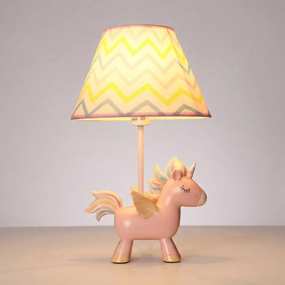 Unicorn Table Lamp with Patterned Shade