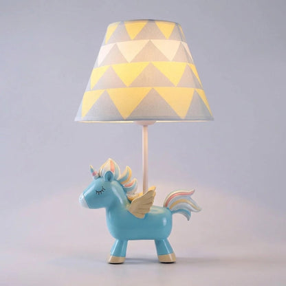 Unicorn Table Lamp with Patterned Shade