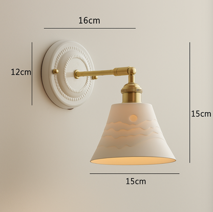 Vintage Ceramic Wall Light with Copper Fittings