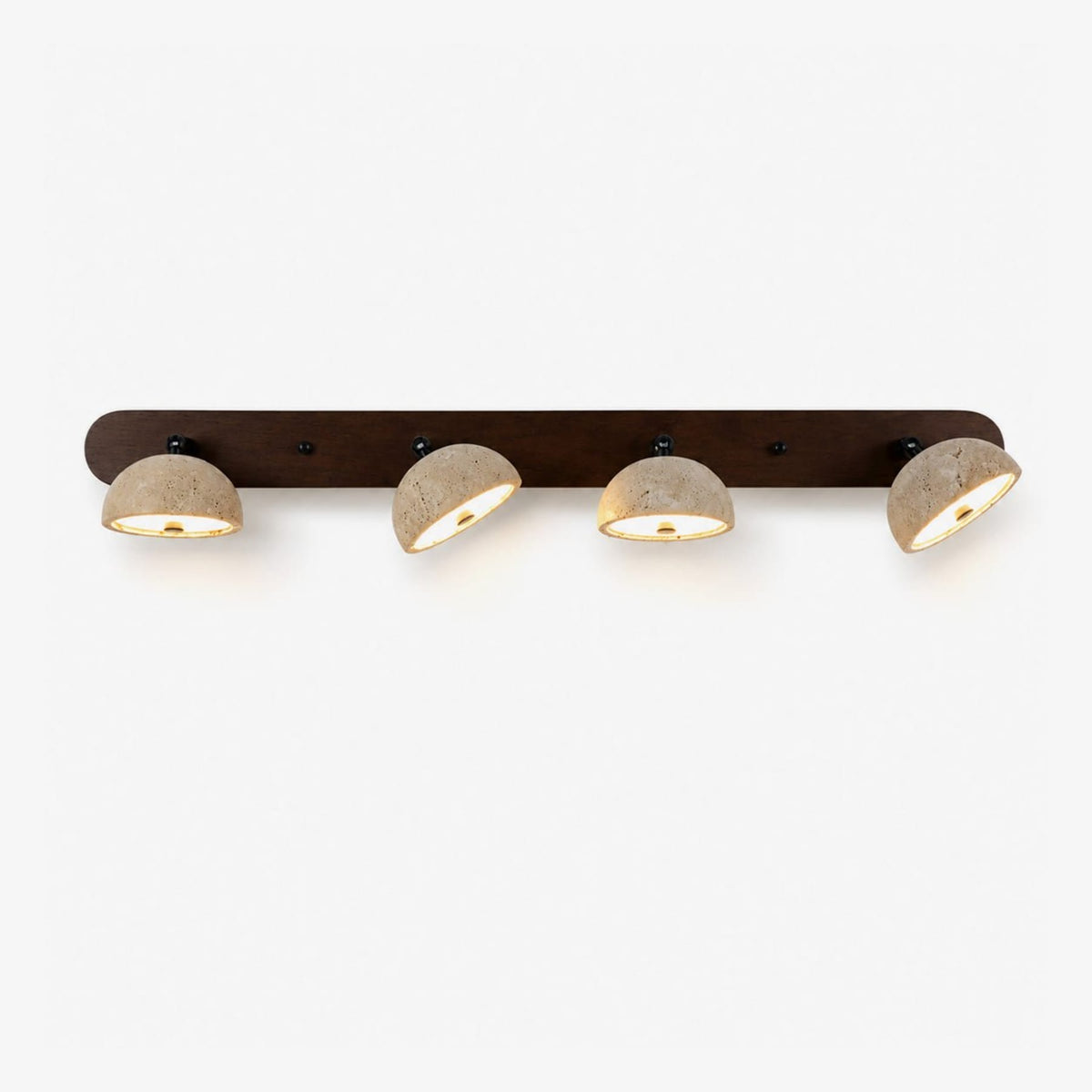 Walnut and Travertine Multi-Head Wall Light — product view 1