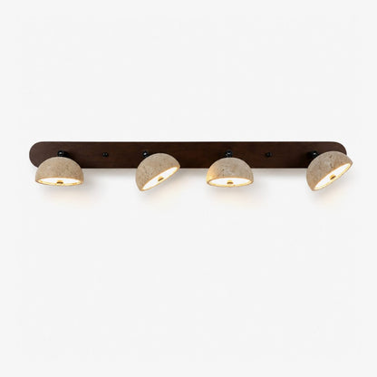 Walnut and Travertine Multi-Head Wall Light — product view 1