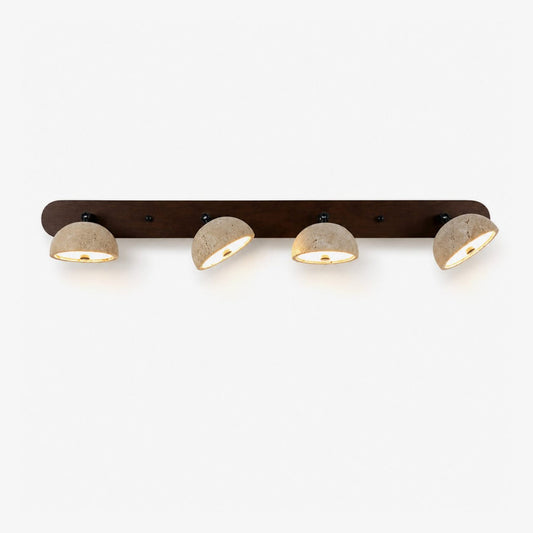 Walnut and Travertine Multi-Head Wall Light — product view 1