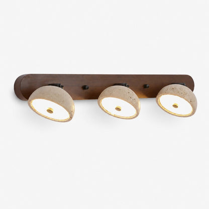 Walnut and Travertine Multi-Head Wall Light — product view 6