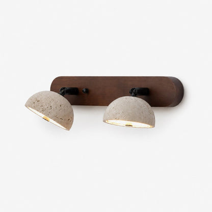 Walnut and Travertine Multi-Head Wall Light — product view 7