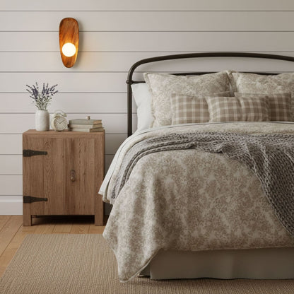 Walnut Wall Light with Glass Globe and Oval Backplate — product view 7