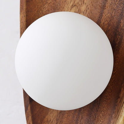 Walnut Wall Light with Glass Globe and Oval Backplate — product view 22