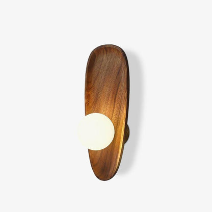 Walnut Wall Light with Glass Globe and Oval Backplate — product view 25