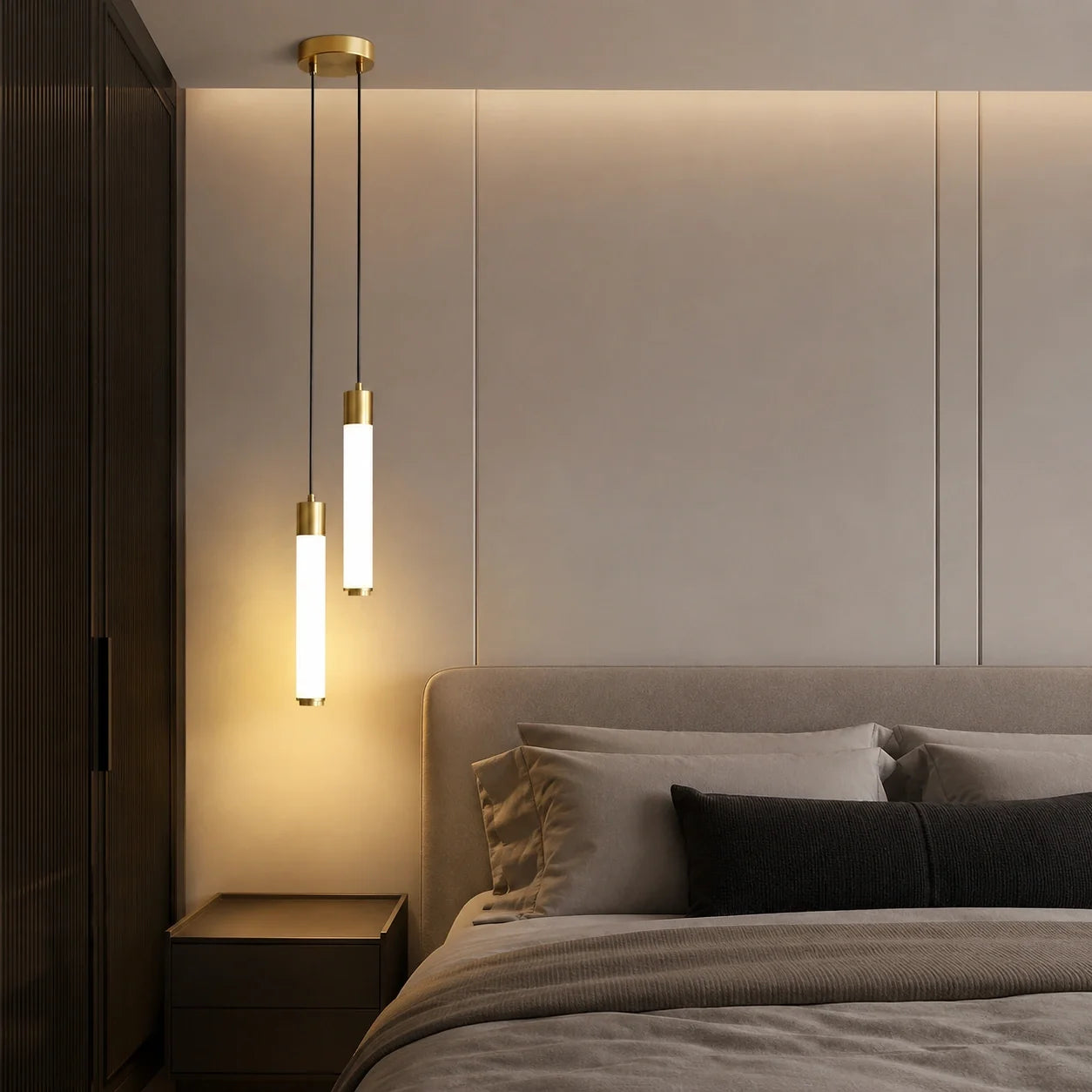 Retro LED Pendant Light with Marble and Acrylic Effect