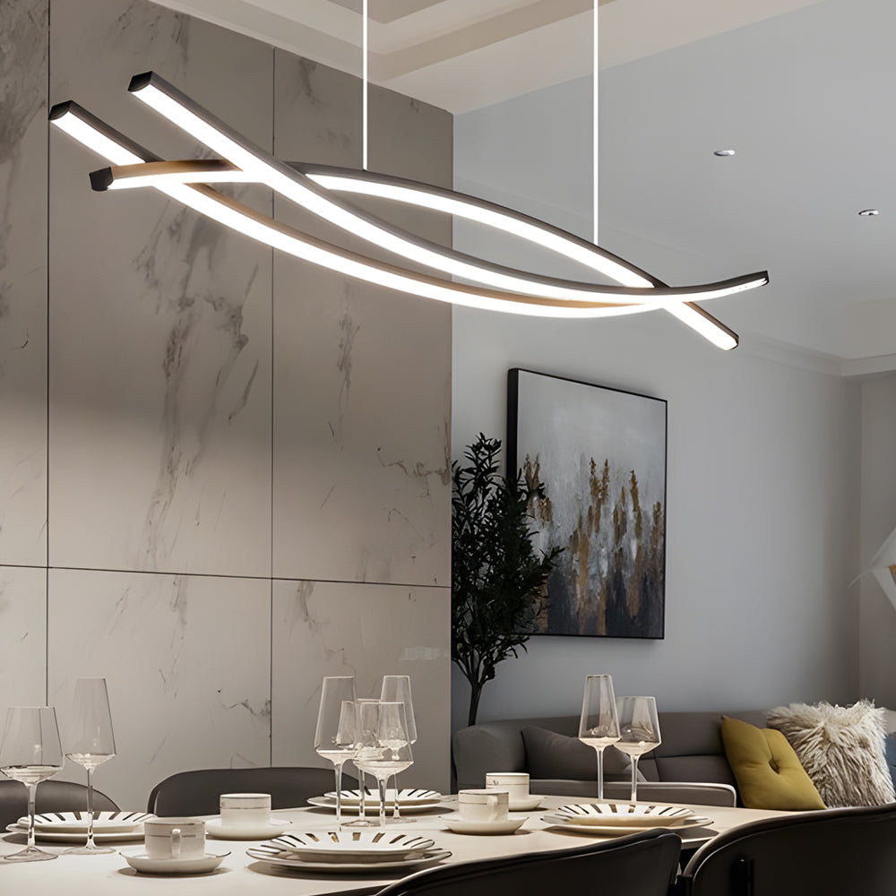 Modern LED Pendant Light, Adjustable Height