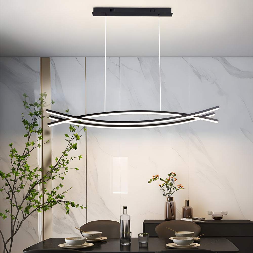Modern LED Pendant Light, Adjustable Height