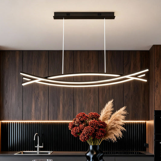 Modern LED Pendant Light, Adjustable Height