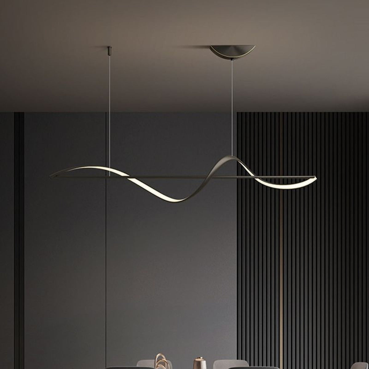 Wave LED Pendant Light with Adjustable Suspension