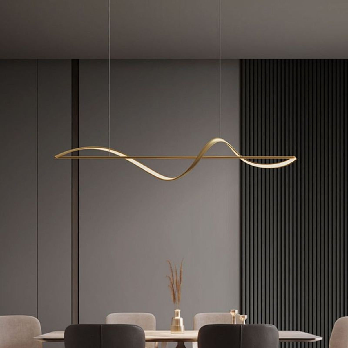 Wave LED Pendant Light with Adjustable Suspension
