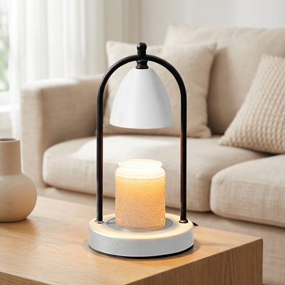 White body and black rod candle warmer lamp