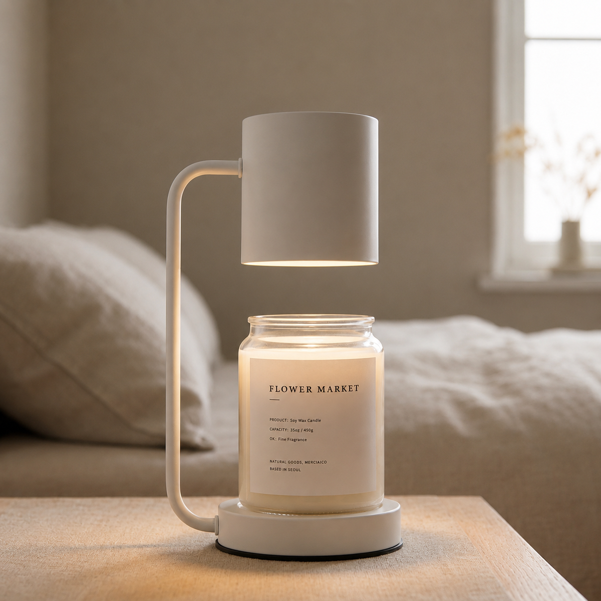 White dimmable candle warmer lamp