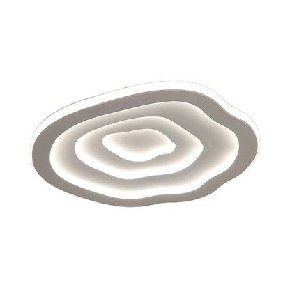 White LED ceiling light with layered wavy outlines