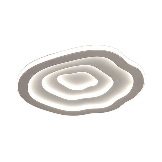 White LED ceiling light with layered wavy outlines