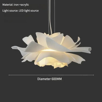 Lotus pendant size diagram for a 60 cm shade