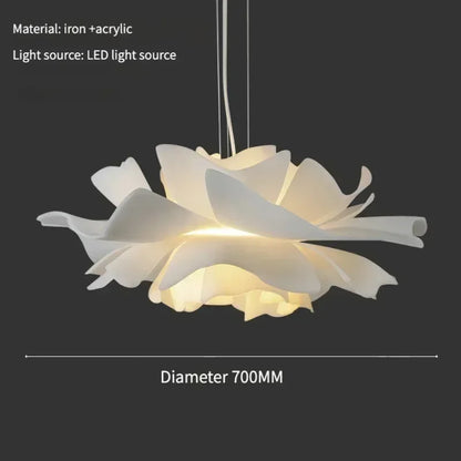 Lotus pendant size diagram for a 70 cm shade