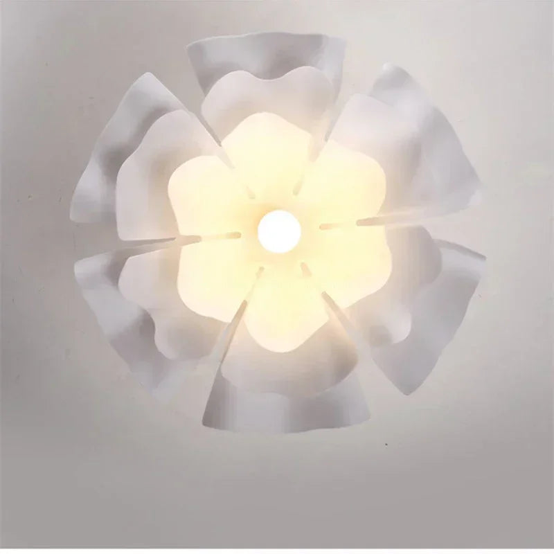 Underside of the layered acrylic lotus shade