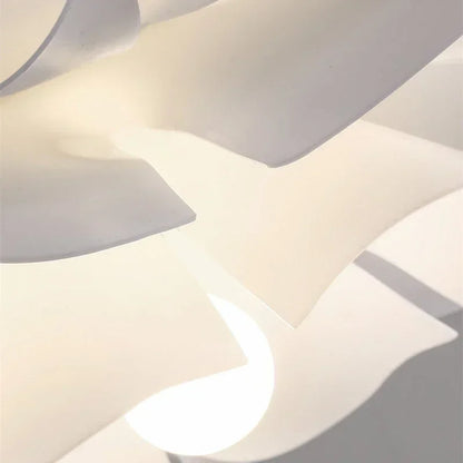 Close-up of the curved white acrylic petals