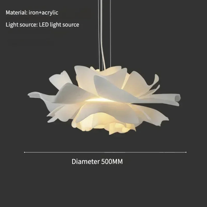 Lotus pendant size diagram for a 50 cm shade
