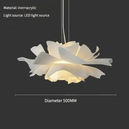 Lotus pendant size diagram for a 50 cm shade