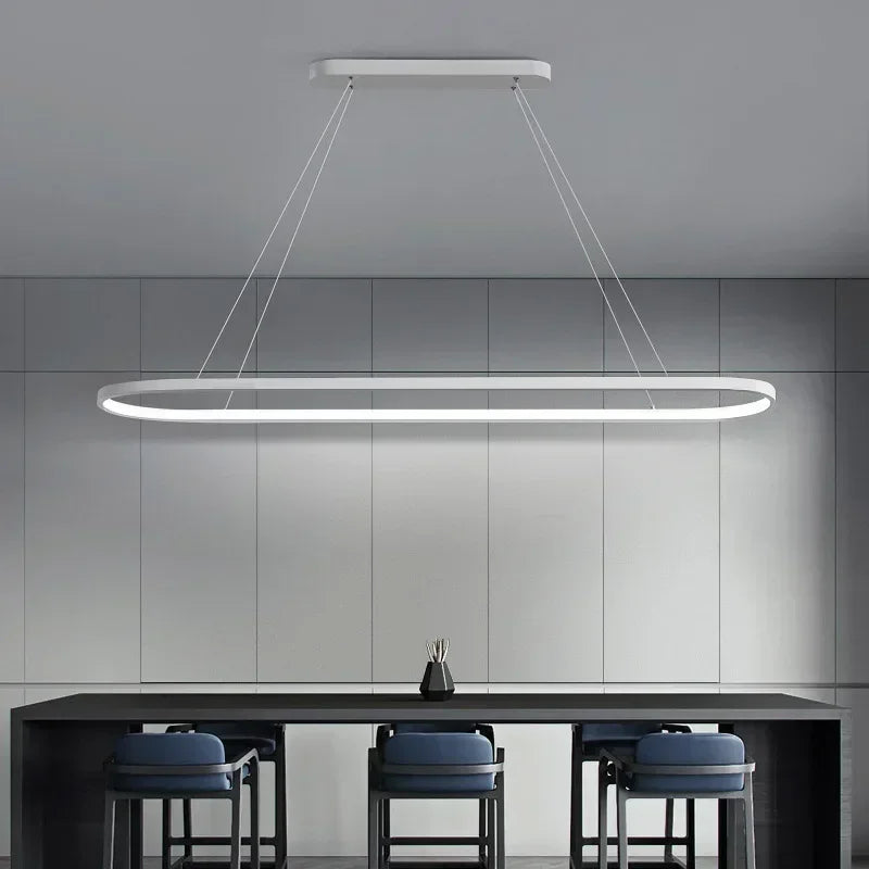 Minimalist white LED pendant light