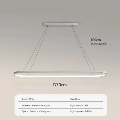 Oval white pendant light with LED bulbs