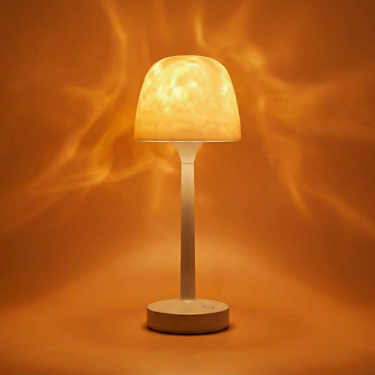 Aurora borealis table lamp projecting flowing light patterns