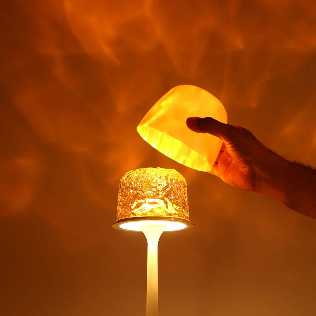 Aurora lamp with removable outer shade
