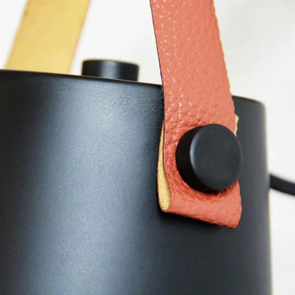 Wood and Leather Strap Wall Light