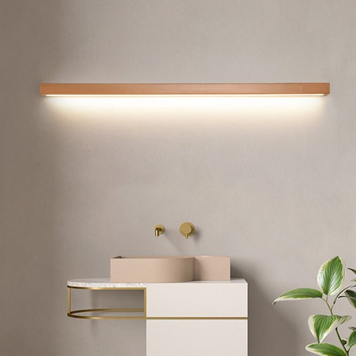Wood-Frame Linear LED Wall Light