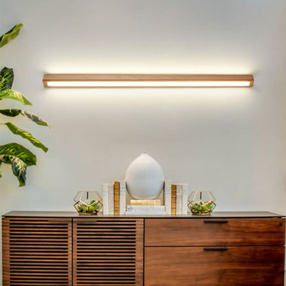 Wood-Frame Linear LED Wall Light