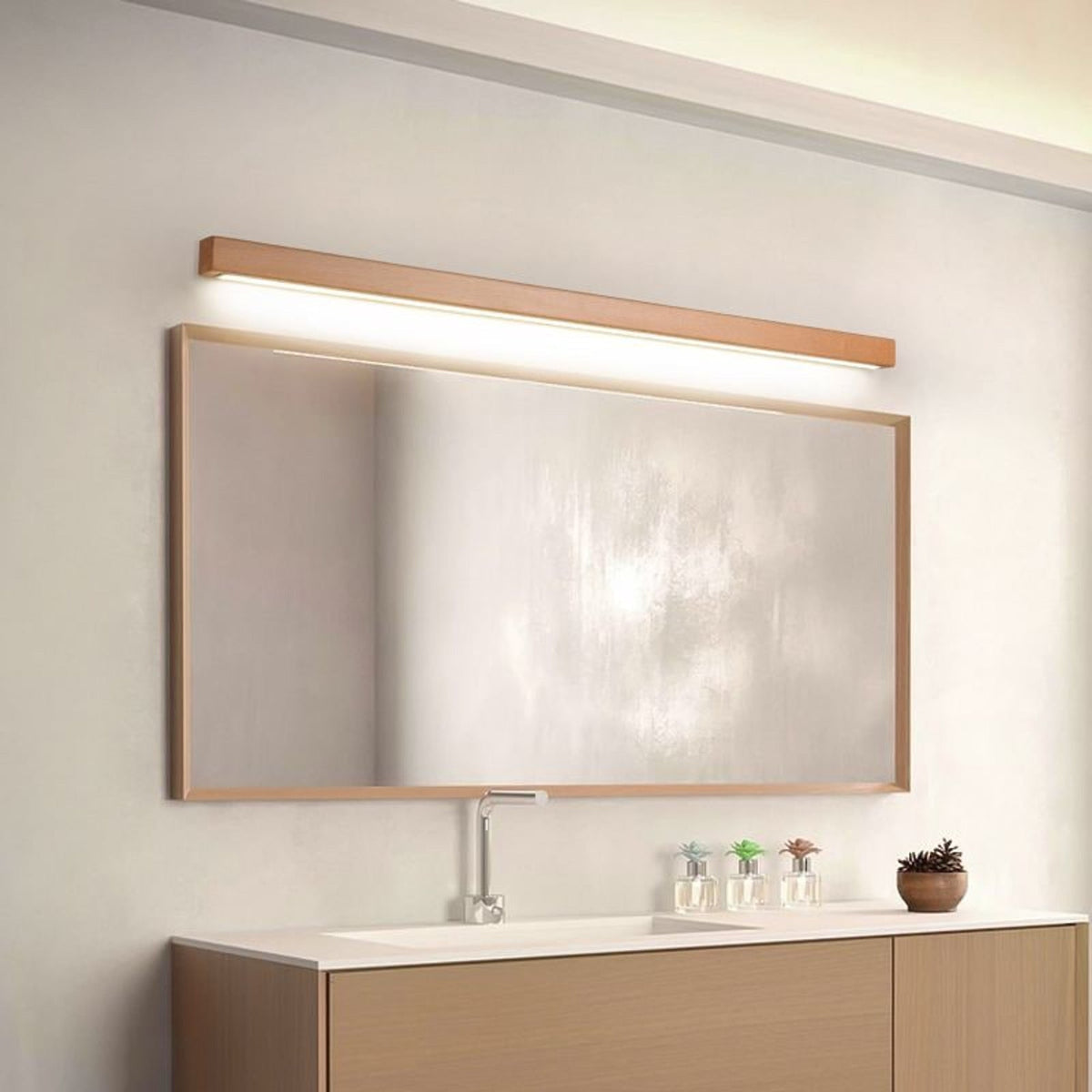 Wood-Frame Linear LED Wall Light