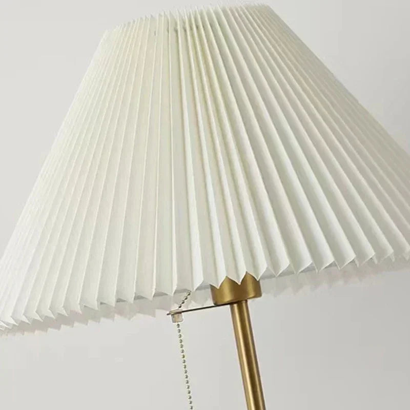 Close-up of the pleated shade and pull switch