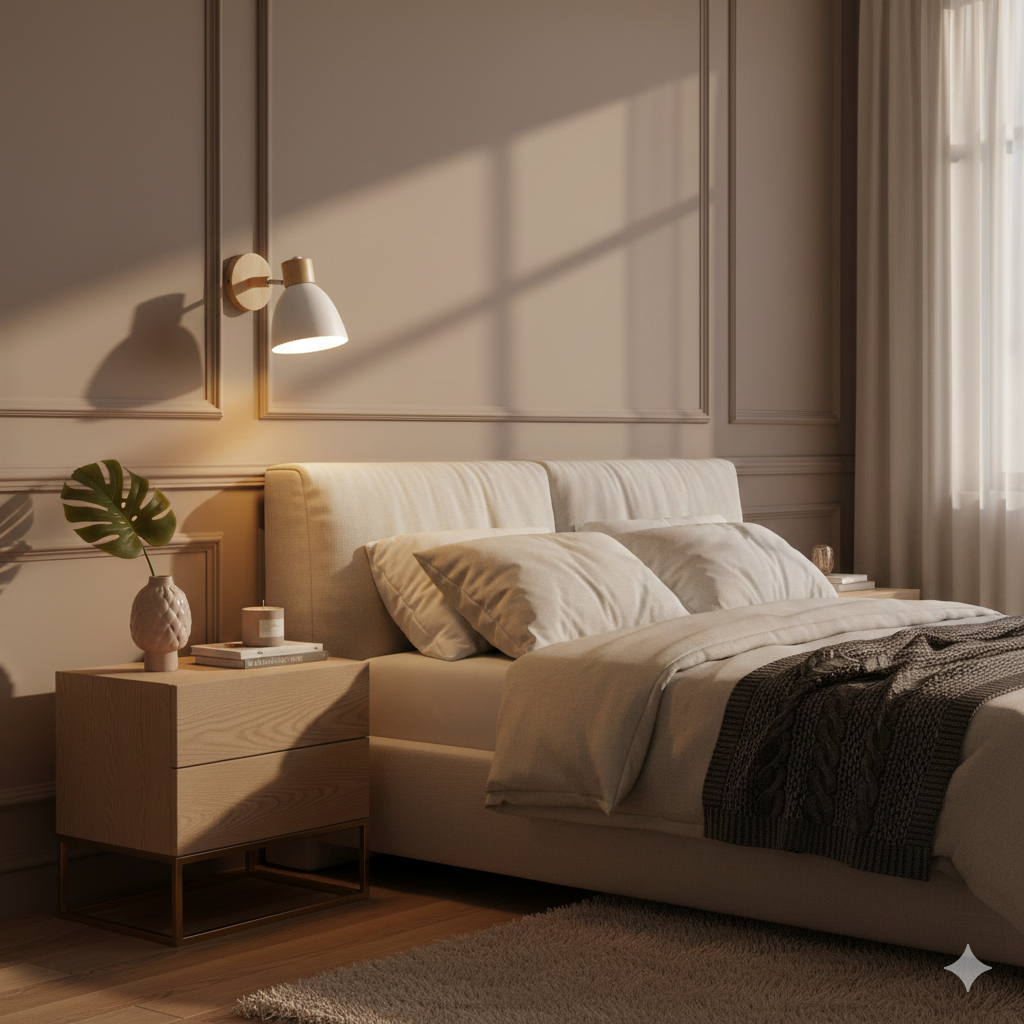 Modern cone wall light styled in an interior