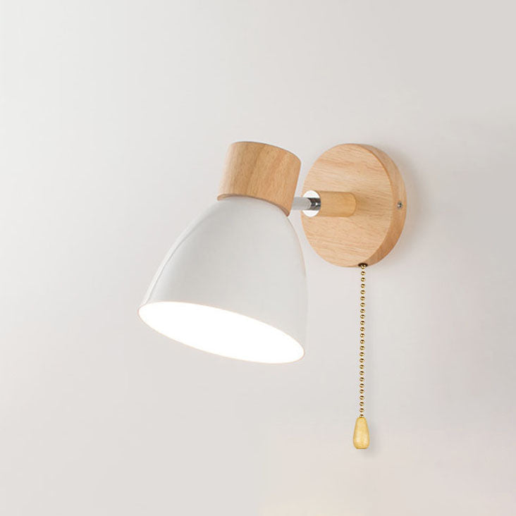 E27 wall sconce with wood and iron construction variant view