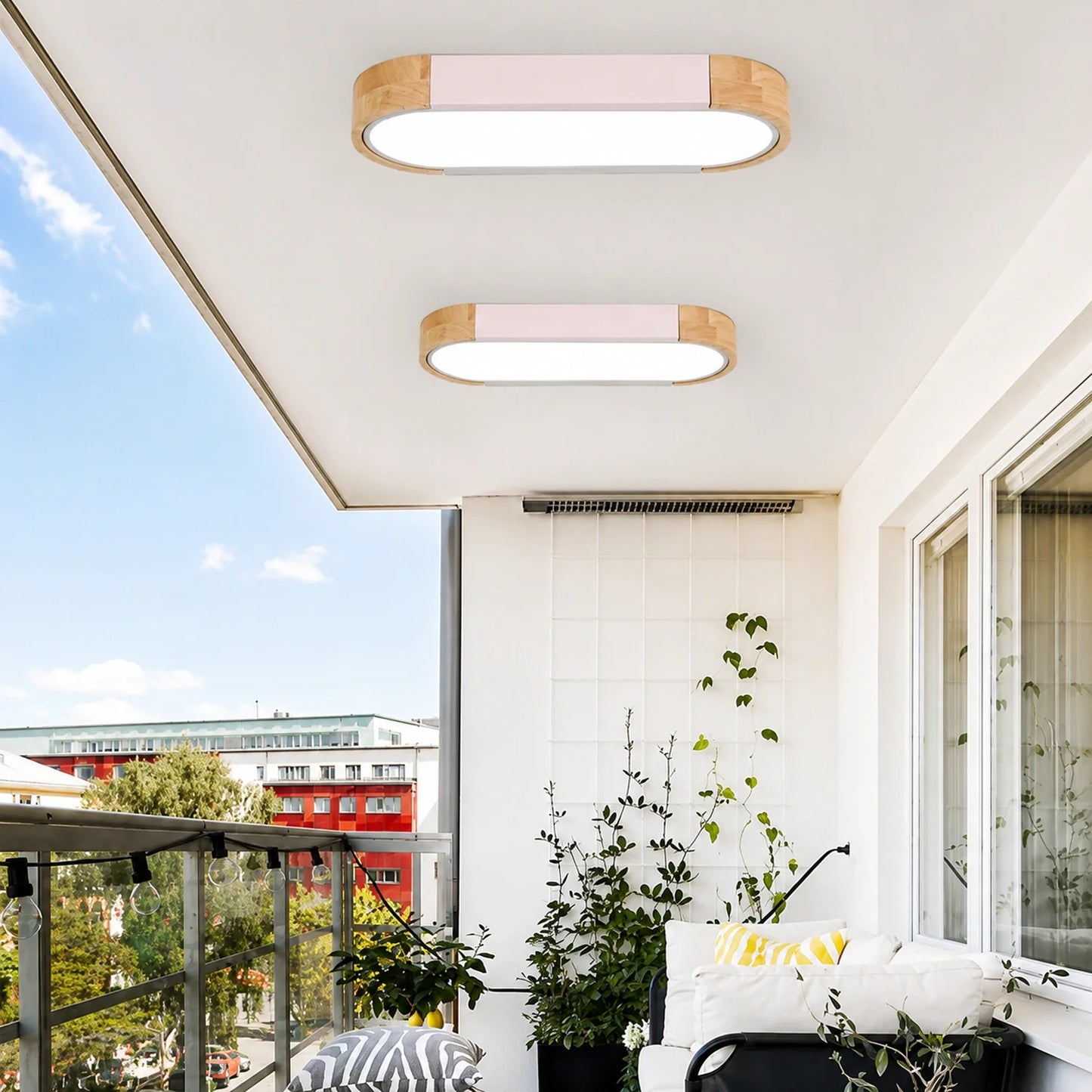 Modern Wooden & Iron LED Surface Ceiling Light